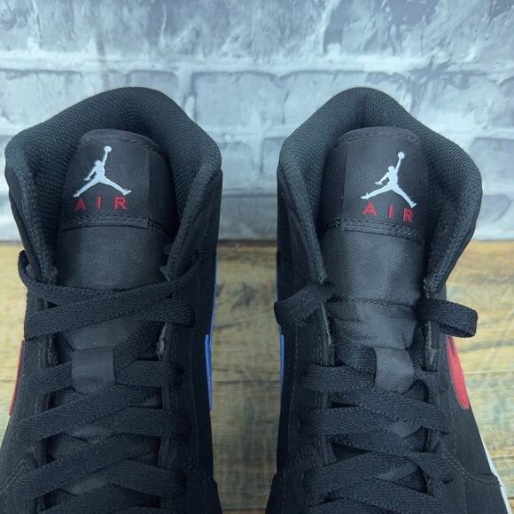 Nike Air Jordan 1 Mid Multicolor Swoosh Black 554724-065 Mens Size 9.5 New Rare - Picture 4 of 7